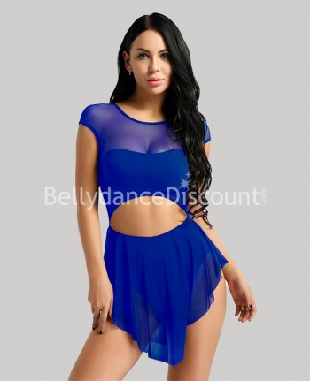 Body de danse ouvert bleu nuit