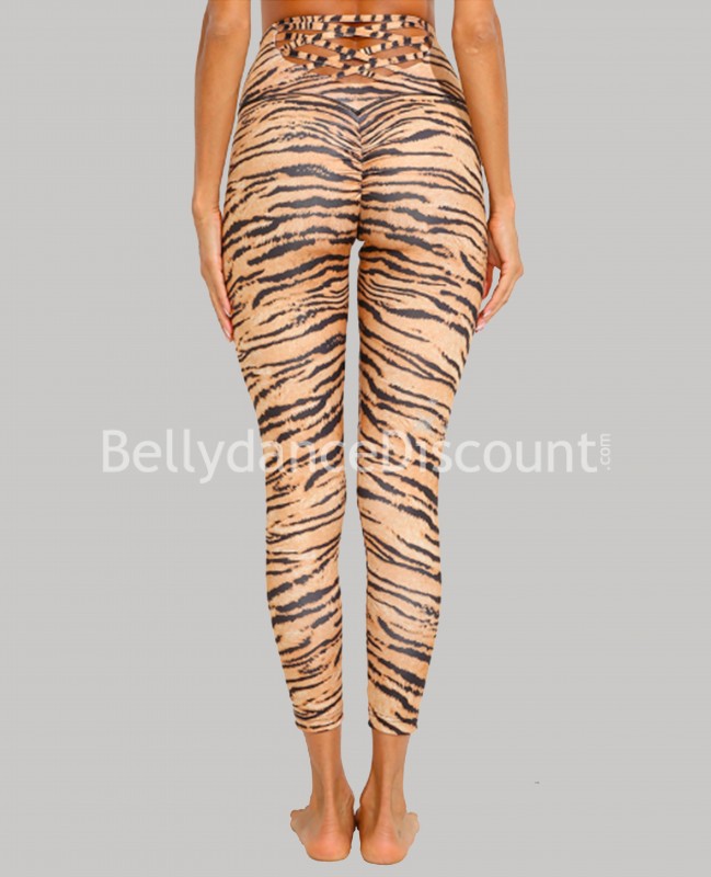 Zebra-print dance leggings