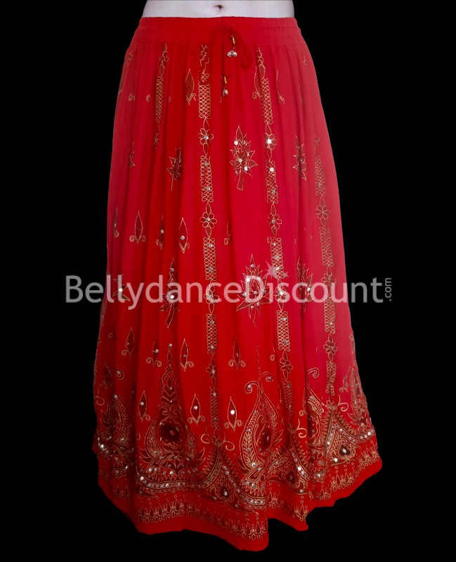 Jupe de danse indienne rouge