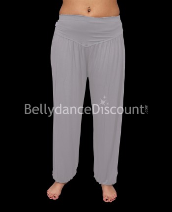 Light gray dance sarouel pants in cotton