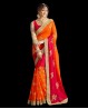 Sari indiano rosso arancio oro - Bombay