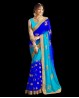 Sari indiano blu e oro - Bombay