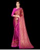 Sari indiano viola oro e strass