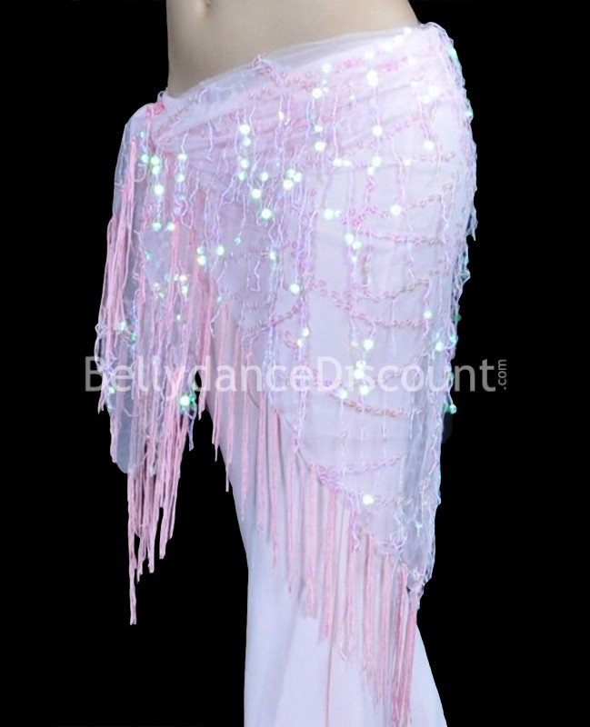 Pañuelo de danza del vientre brillante rosa pálido
