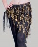 Sparkling black and gold Bellydance scarf