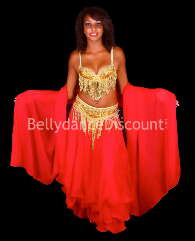Golden belly dance bra + belt set