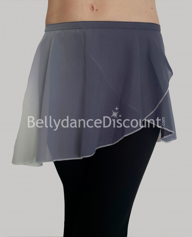 Petite jupe de danse fluide dégradée noir blanc