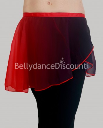 Petite jupe de danse fluide dégradée noir rouge
