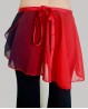 Petite jupe de danse fluide dégradée noir rouge