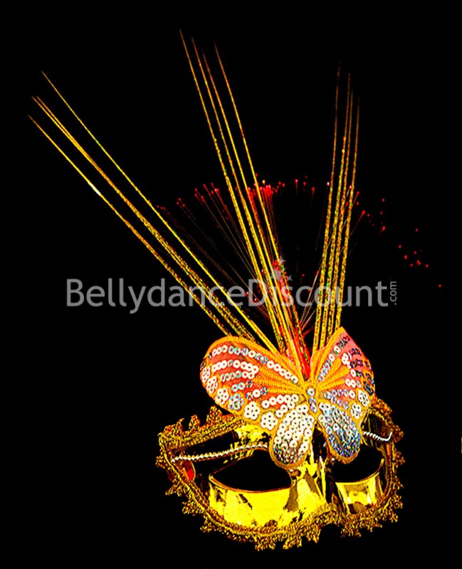 Golden luminous Venetian mask