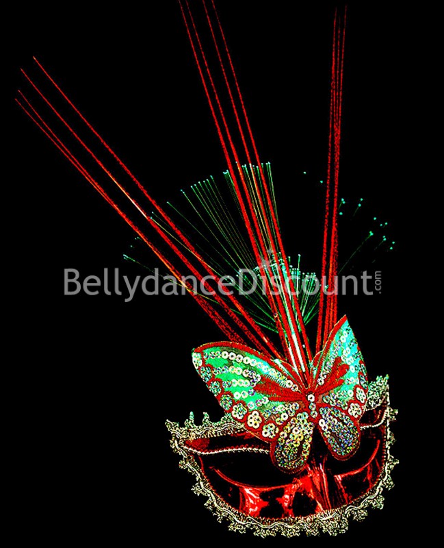 Maschera veneziana rossa luminosa