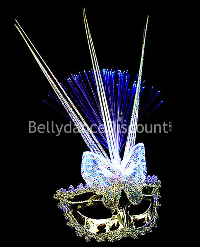 Maschera veneziana argento luminosa