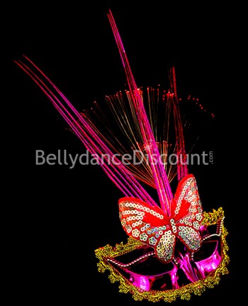 Pink luminous Venetian mask