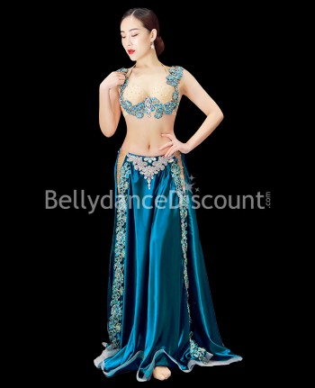 Petrol blue couture Bellydance costume