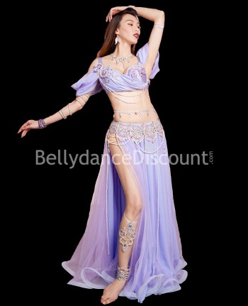 Mamdouh bellydance 白 衣装 Light White Belly Dance Costume - Aida Style