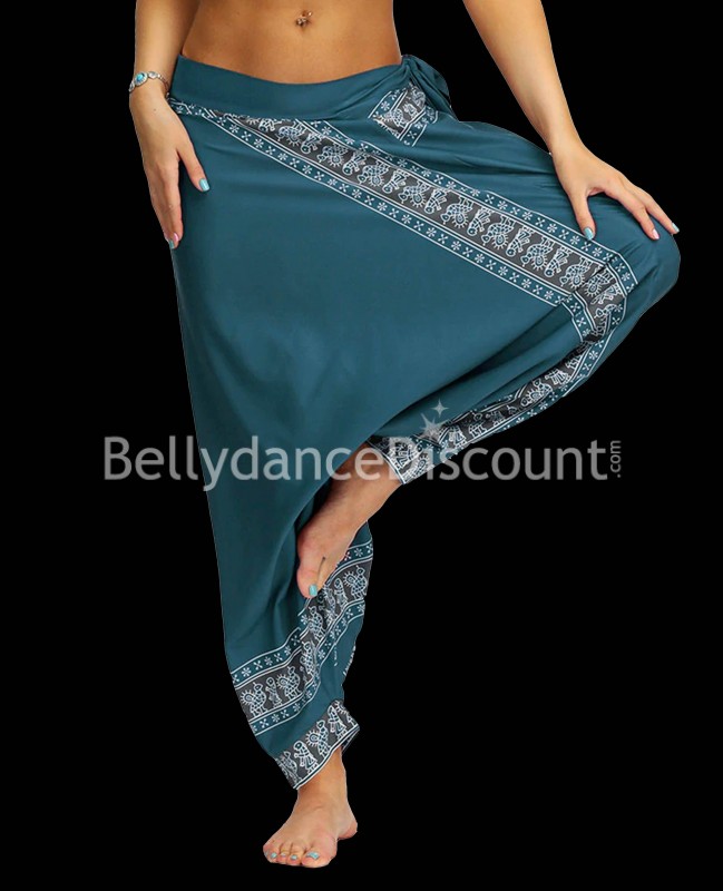 Pantalon de danse indienne bleu canard