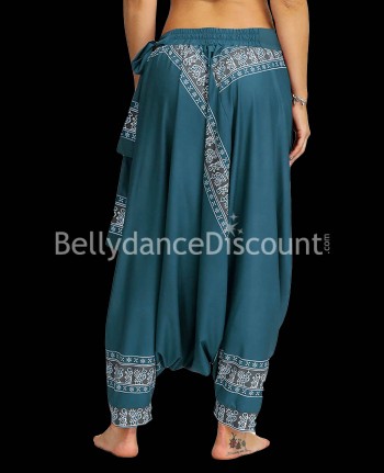 Pantalon de danse indienne bleu canard