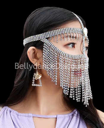 Silver and rhinestones "jewelry" face mask
