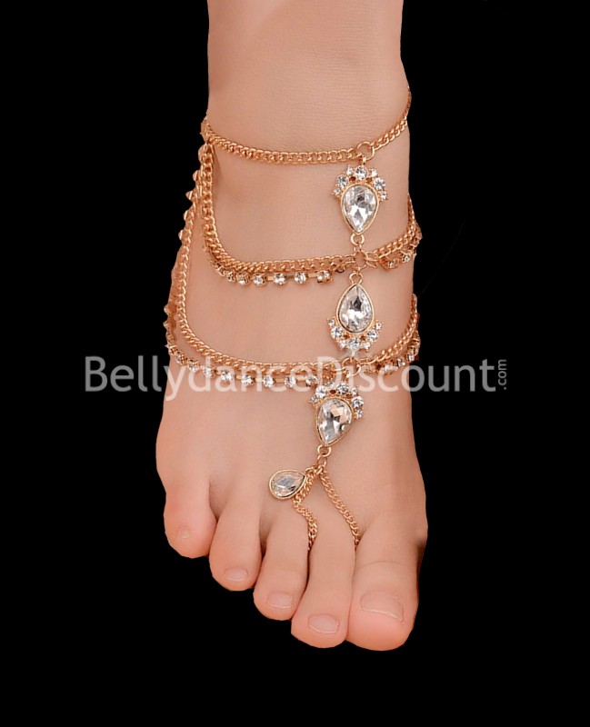 Golden foot jewelry