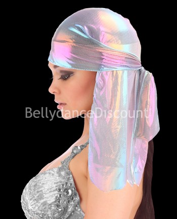 Durag multicolore blanc argenté