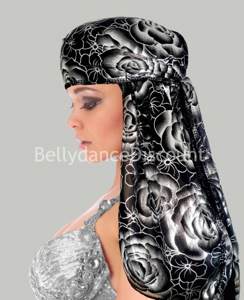 Durag negro y plateado