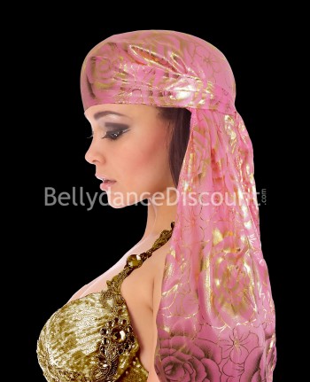 Durag in Blassrosa und Gold