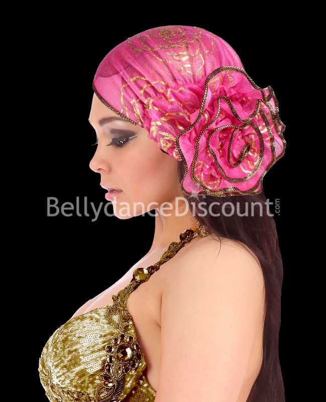 Pink gold oriental beanie