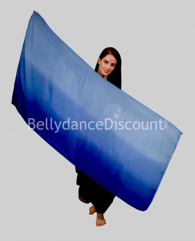 Voile de danse orientale 100% soie bleu