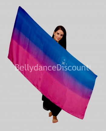 Velo di danza del ventre 100% seta blu fucsia