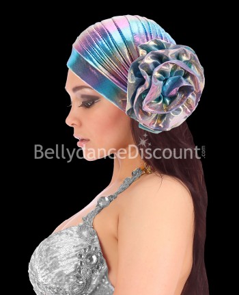 Blue multicolored metallic stage cap