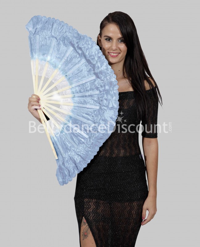 Grande ventaglio di danza del ventre grigio azzurro (Seconda scelta)
