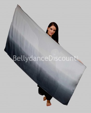 100% silk black silver Bellydance veil