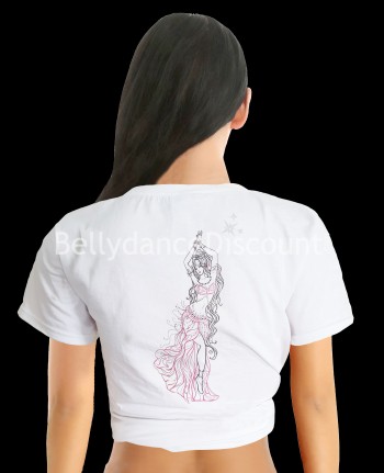 T-shirt bianca "Bellydancer Forever"