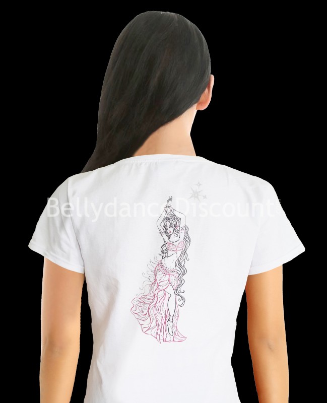 T-shirt bianca "Bellydancer Forever"