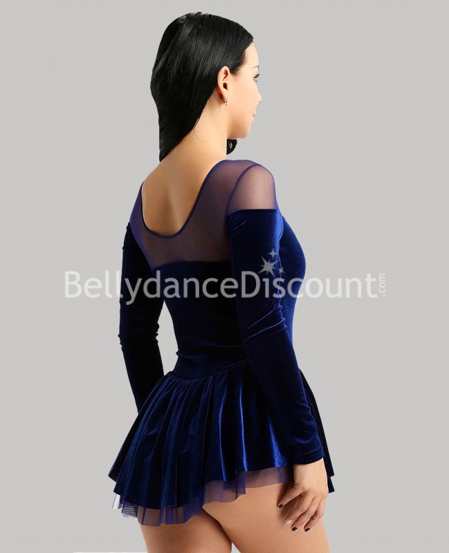 Abito body in velluto blu notte