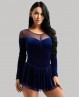 Robe body justaucorps velours bleu nuit