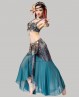 Costume de danse orientale tribal fusion bleu pétrole