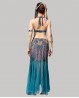 Costume di danza del ventre tribal fusion blu petrolio