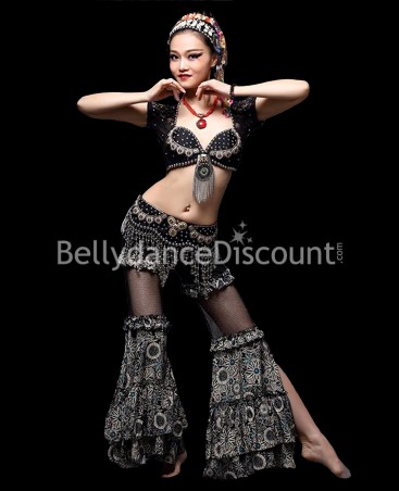 Black tribal fusion Bellydance costume
