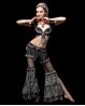 Costume di danza del ventre tribal fusion nero