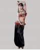 Traje de danza del vientre tribal fusión negro y rojo