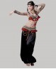 Costume di danza del ventre tribal fusion nero rosso