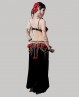 Black and red tribal fusion bellydance costume