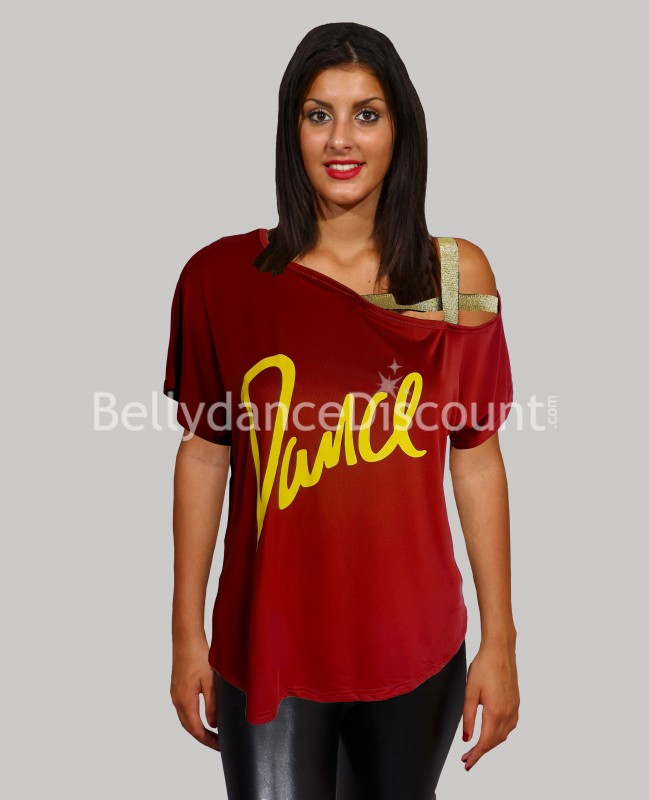 T-Shirt „Dance“ Bordeaux