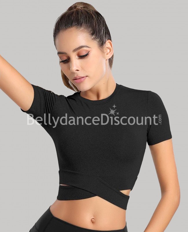 Top di danza incrociato nero