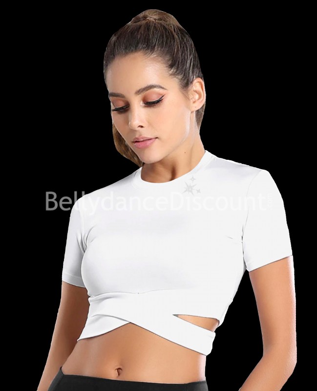 Top de danse croisé blanc
