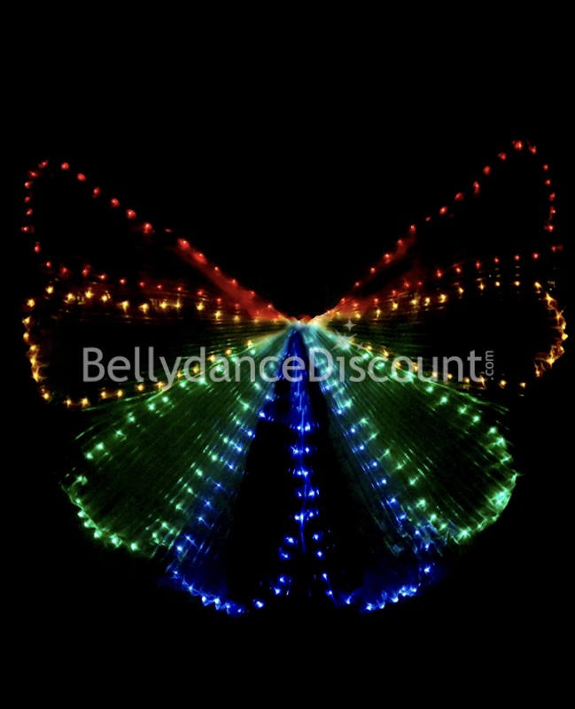 Multicolored LEDs light up butterfly Isis wings