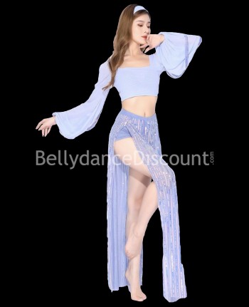 Sparkling lavender blue oriental dance costume