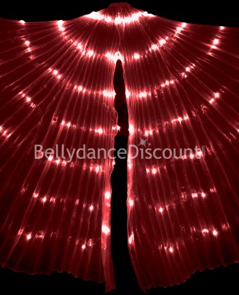 Leuchtende Isis Flügel für den orientalischen Tanz mit rotem LED