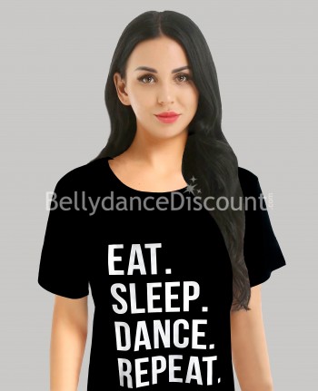 Camiseta negra de baile con mensaje